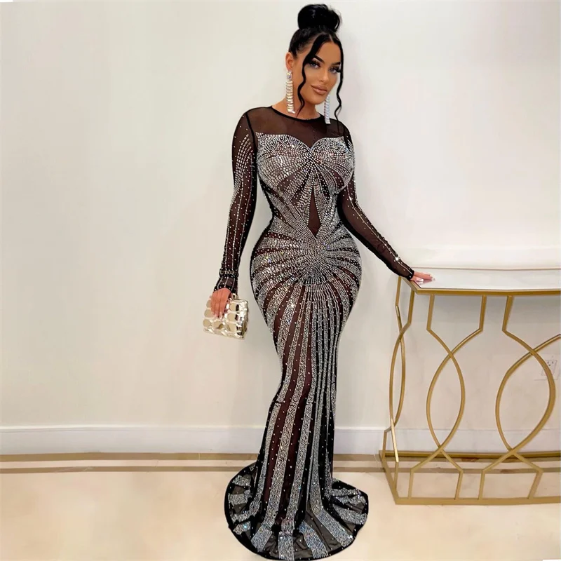 Sparkly Rhinestone Club Party Dress - Vestidos de Noche sexis de sirena
