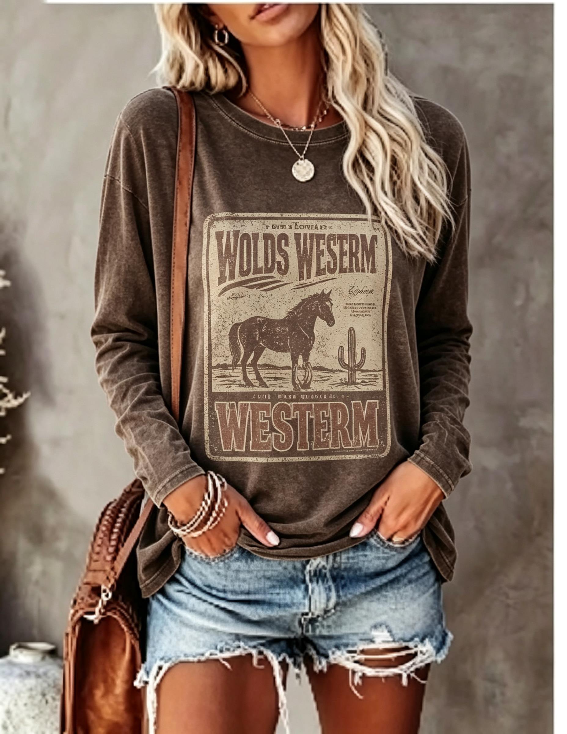 Blouses - Camiseta de manga larga para mujer,