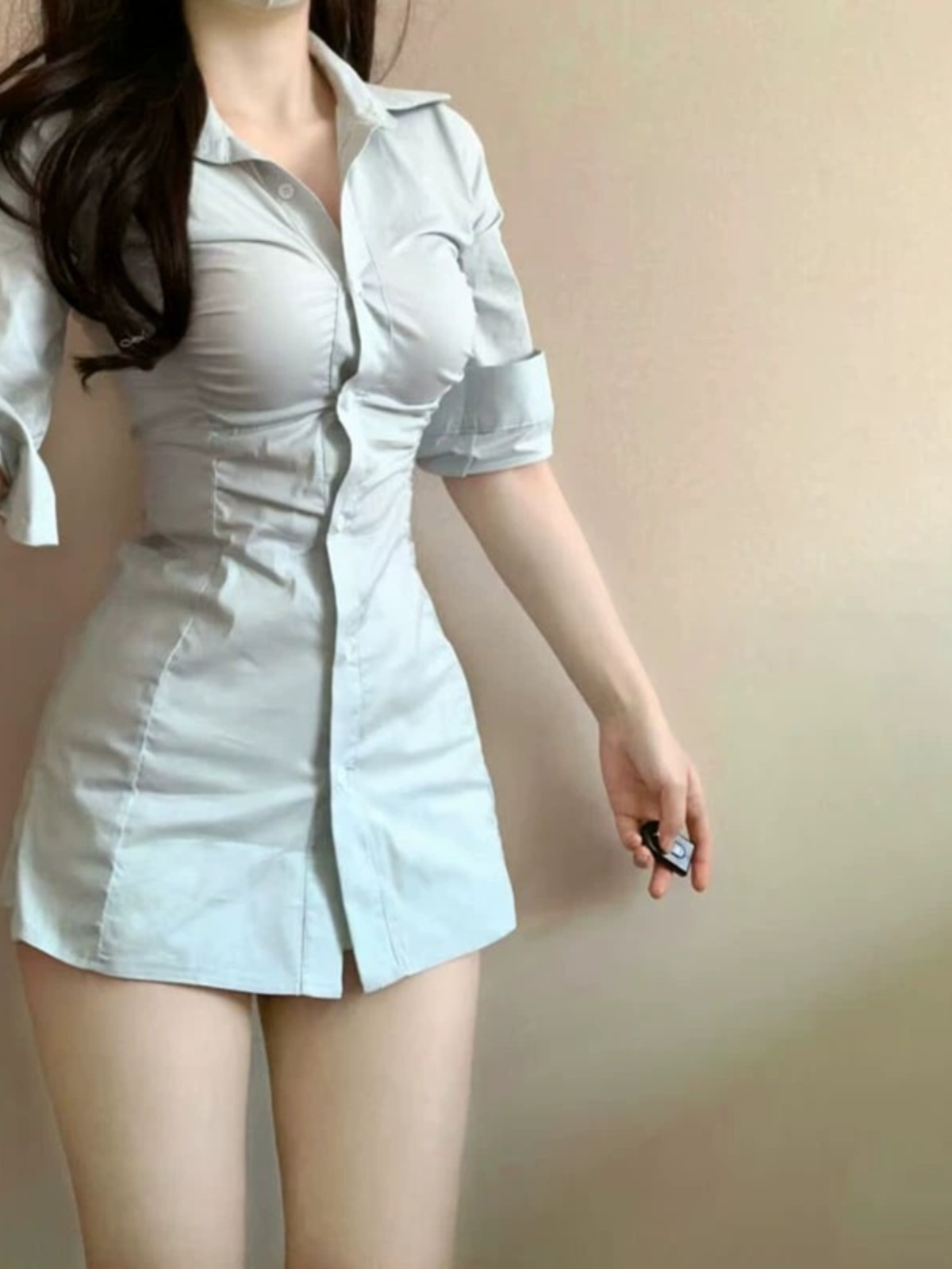 Vestido Camisero Sexy con Cint - Korean Style A Line Shirt Dress reseña y precio