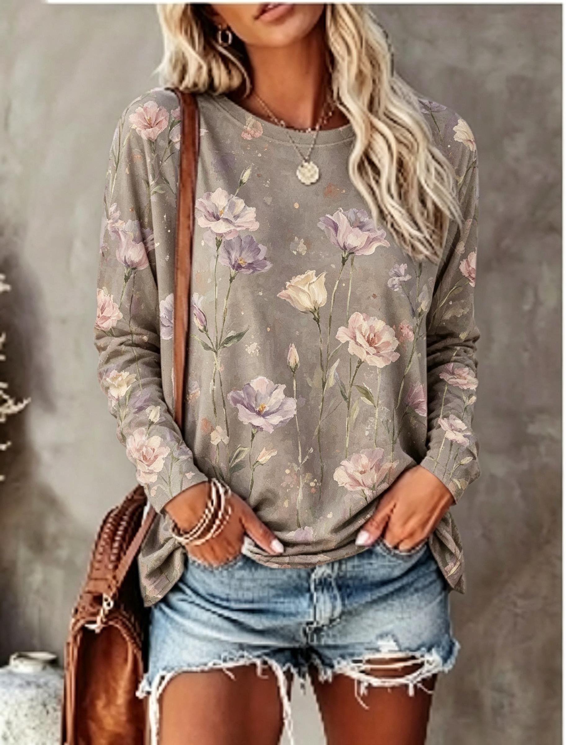 Camiseta de manga larga para m - Blouses reseña y precio